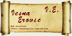 Vesna Erović vizit kartica